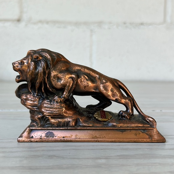 Vintage | Art | Vintage Lions Club Metal Leo Lion Figurine Paperweight ...